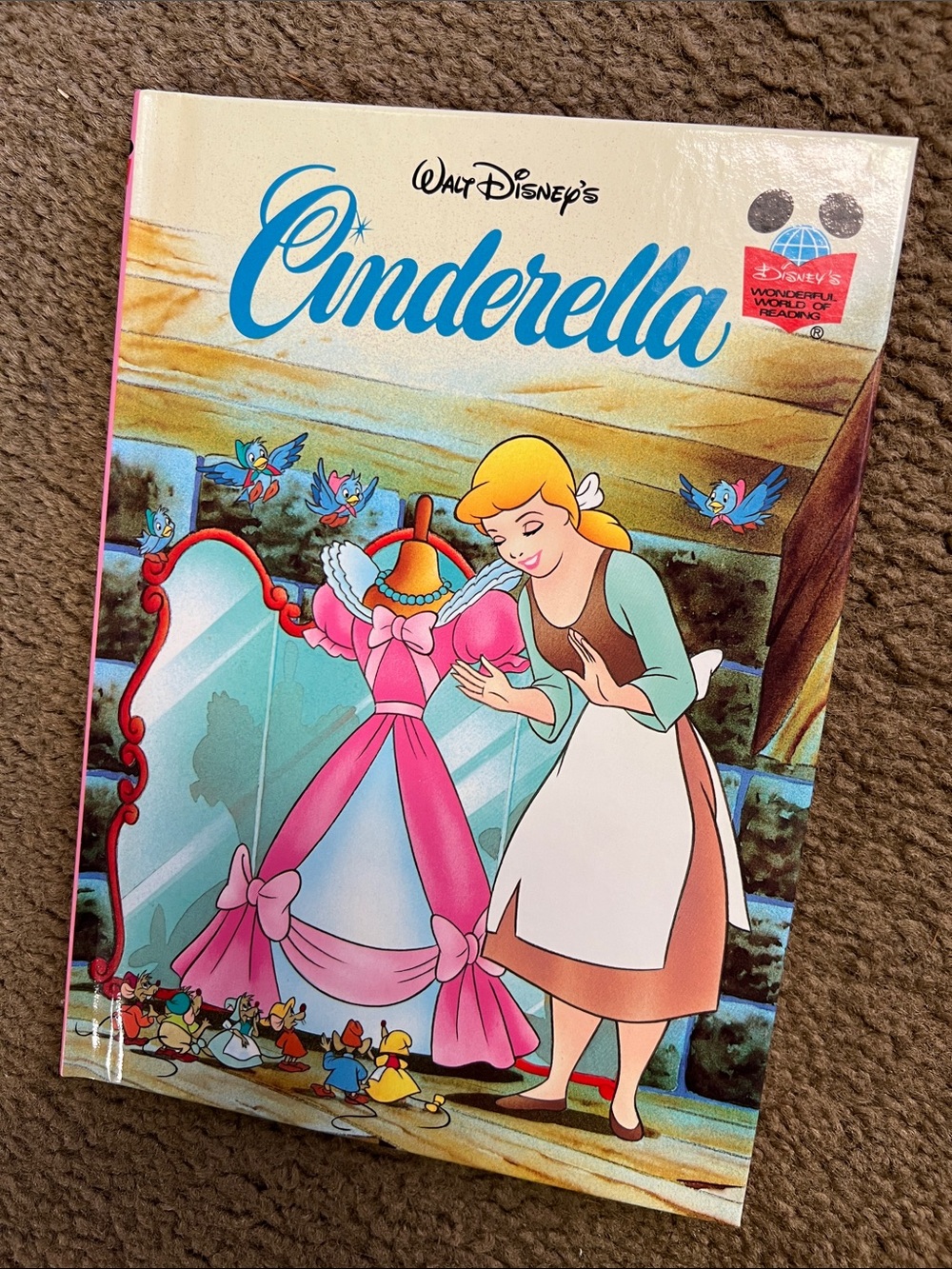 Walt Disney Wonderful World of Reading Cinderella Book Vintage 90s Kids Children